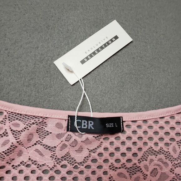 CBR blush pink lace long sleeve bodysuit Sz Large - Picture 5 of 10